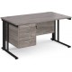 Maestro Cable Managed Desk with Three Drawer Pedestal